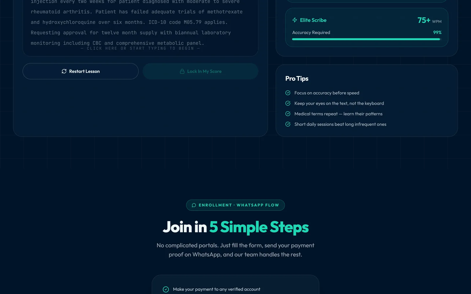 Medcore Mentors — additional section 2 of the live site